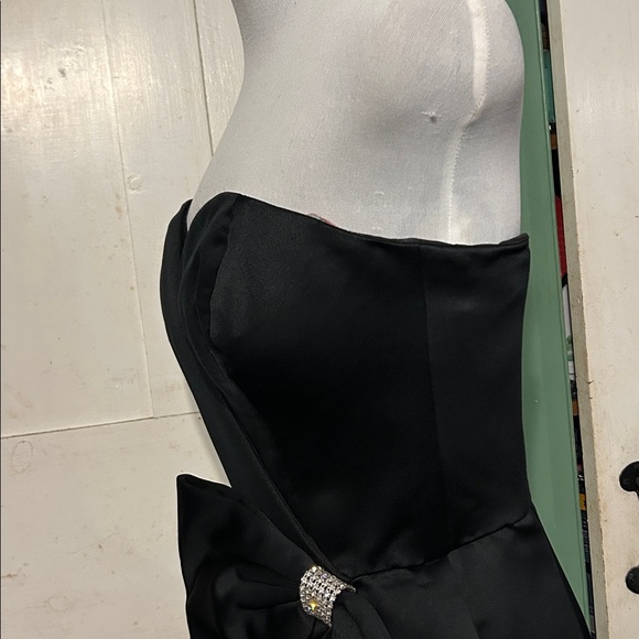 VTG Nili Martin Strapless Gown Sz 12 Black + Magenta Lining Made USA 90s Mobwife - Picture 9 of 16